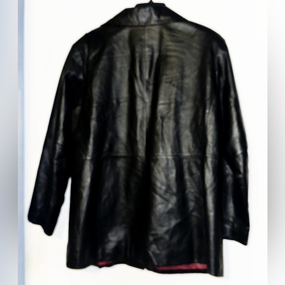 Nicole Miller New York Black Leather Jacket EUC 1X - Picture 2 of 8